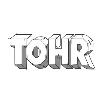 Tohr logo in 3d letters