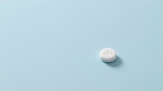 Single White Tablet on Soft Blue Surface with Minimalist Design
