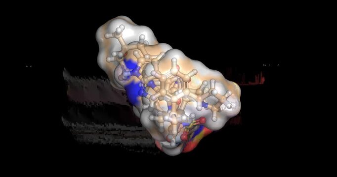 Sonrotoclax, anticancer drug / B-cell lymphoma 2 inhibitor, 3D molecule spinning, 4K