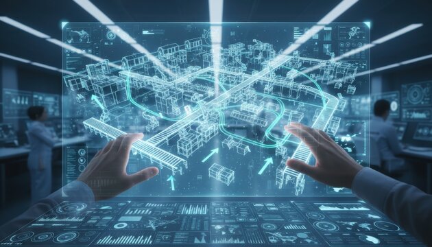 Futuristic Holographic Globe Interaction Between Hands.