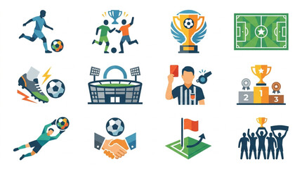 Fototapeta premium Soccer Football Sport Icons Collection.