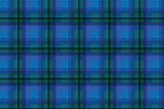 Bright cyan blue and green tartan plaid pattern texture with checkered background geometric material scottish clothing wallpaper traditional creative