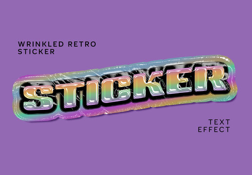 Wrinkled Retro Sticker Text Effect