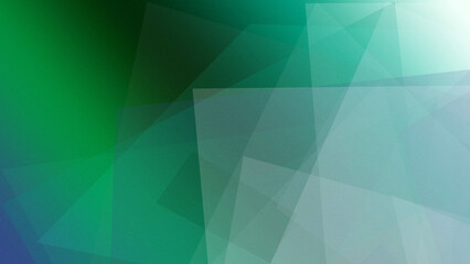 Obraz premium Green and teal abstract geometric facets form layered depth with luminous haze, creating a fresh modern backdrop for business, wellness, and tech visuals.
