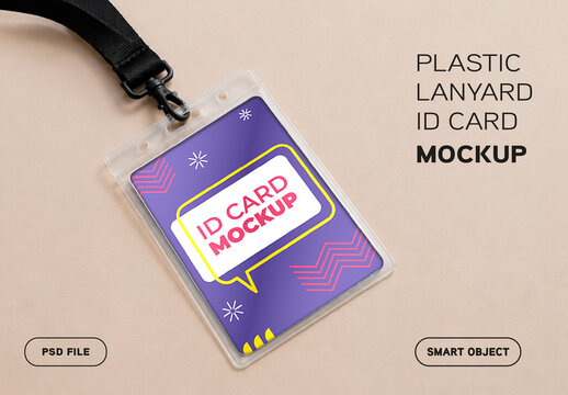 Plastic Lanyard ID Card Mockup