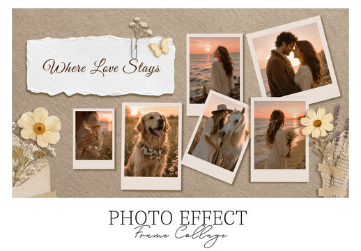 Polaroid Photo Effect Frame Collage
