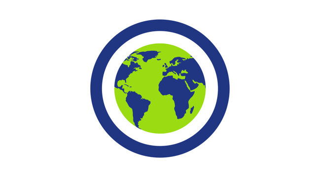 Green Earth Globe Icon.