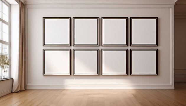 art gallery frames mockup with minimalist design art gallery frames mockup minimalist interior decoration design