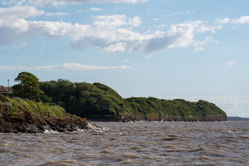 Obraz premium Rugged Coastline of Clevedon Bay as Seen from Clevedon, Somerset, UK