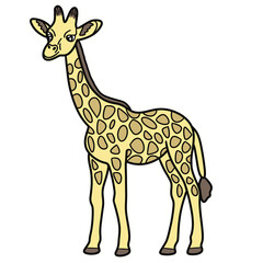 Obraz premium Cute Giraffe Illustration PNG Transparent Background