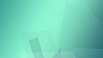 Fototapeta premium Mint teal abstract polygons and soft light haze create a minimal geometric background, delivering a fresh calm mood for web banners and presentations.