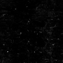 Obraz premium Black grunge texture background with white scratches and dust particles on dark surface for design projects or overlays creating old film effect with rough weathered look.