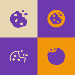 Fototapeta premium Minimalist Cookie Logo Bundle Modern Bakery Dessert Cafe Brand Identity Vector Collection