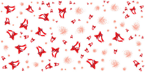 Vector Stars and Comets doodle seamless pattern.  Red Stars on blue background with hearts. © MUHAMMAD