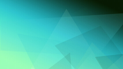 Obraz premium Abstract geometric triangle background with aqua and teal gradient, soft luminous glow and overlapping facets for a modern tech look with copy space.