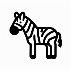 Fototapeta premium Cute Cartoon Zebra Illustration with Simple Lines and Bold Features