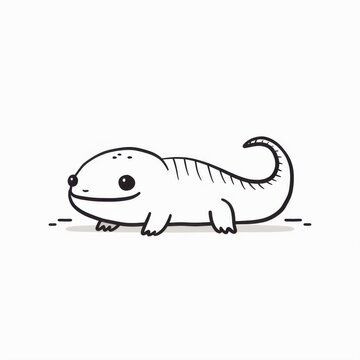 Cute cartoon axolotl character illustration with simple design elements