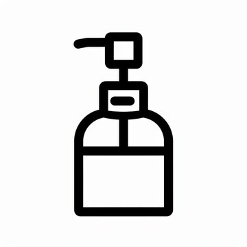 Simple Line Drawing of a Pump Dispenser Bottle for Cleaners or Liquids