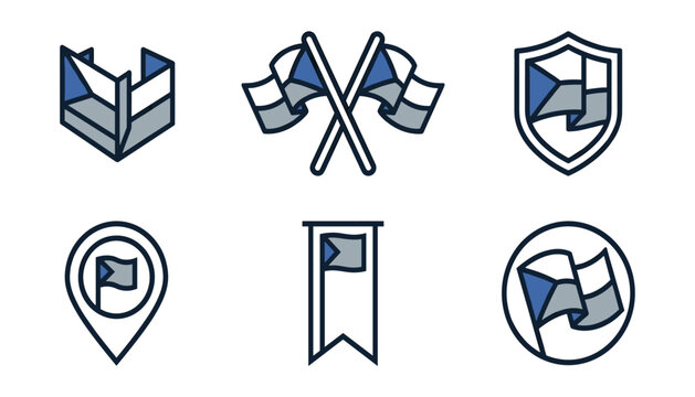 Czech Republic Flag Icon Set Featuring Crossed Waving Flags Shield Security Badges Map Location Pins and Hanging Pennant Banners for National Identity