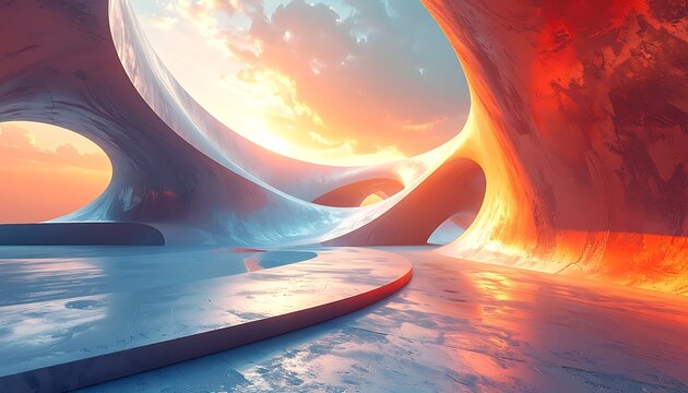 Futuristic alien architecture