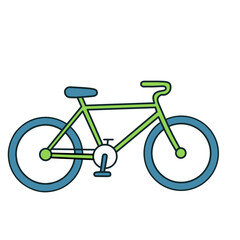 Obraz premium Green Bicycle Flat Cartoon Illustration Isolated on White