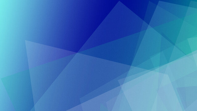 Abstract geometric shapes in blue and cyan blend smoothly with a soft glow, creating a calm futuristic background for presentations and tech branding.