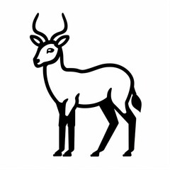 Fototapeta premium Elegant Outline of a Deer with Antlers in Minimalist Style