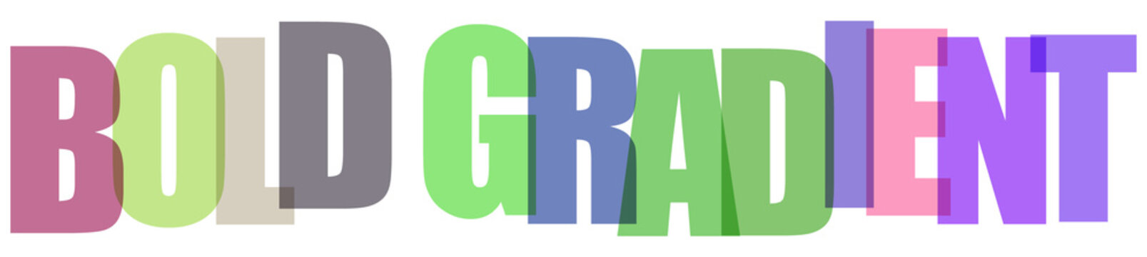 Bold gradient colorful text typography design element