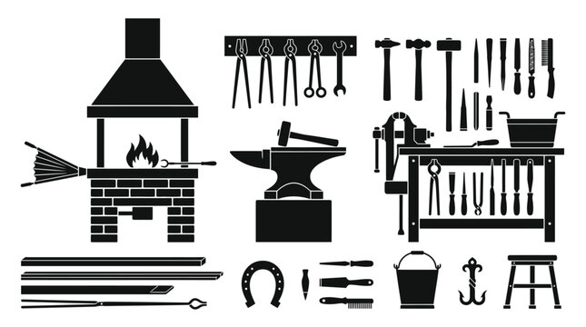 Blacksmith workshop with tools and equipment for metalworking displayed 2026-05-27.