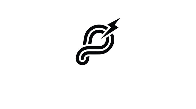 Minimalist arrow infinity symbol logo design with dynamic motion effect