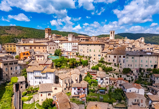 View of Narni, an ancient hilltown of Umbria, Italy