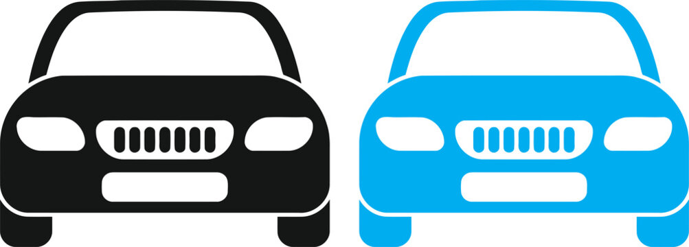 Car Icon Set car icon set, traffic jam, automobile symbol, one, two, three cars black design elements Car type icons set. Model automobile black and blue PNG