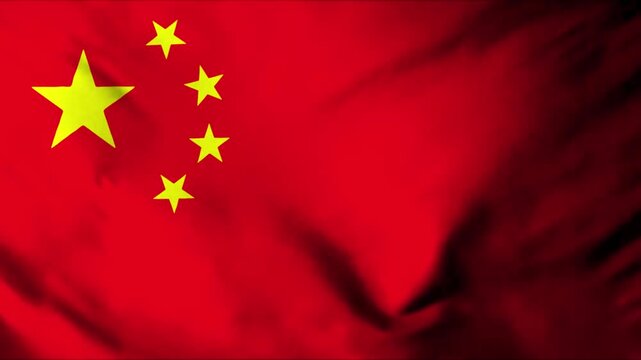 China Flag Waving in Wind