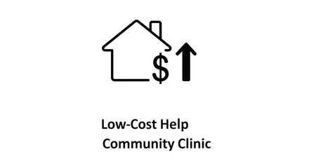 Fototapeta premium Affordable Healthcare Icon: House with Dollar Sign and Up Arrow