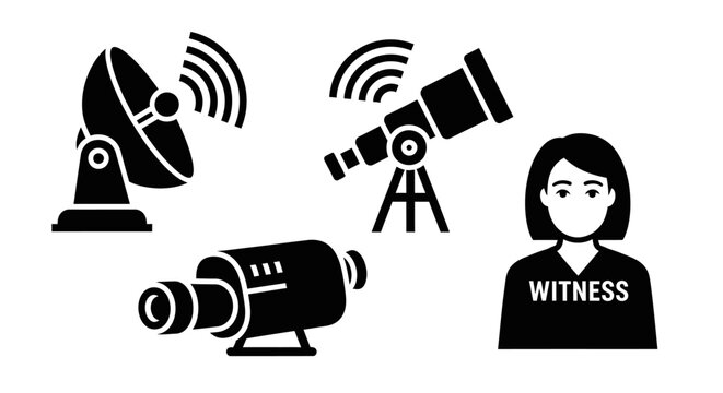 Astronomy Observation and Witness Icon Set