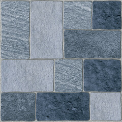 Fototapeta premium Blue stone floor tile design pattern background