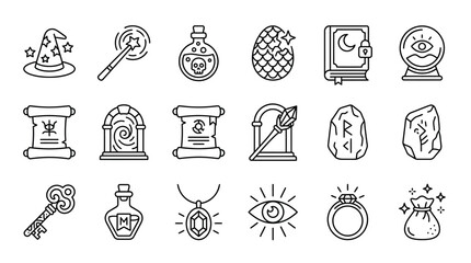 Various occult magic mystical symbols. © Lendi