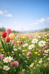 Obraz premium Vibrant spring meadow blooms