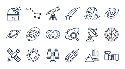Astronomy and Space Exploration Icons. © Lendi