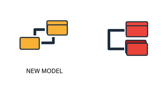 Database schema comparison, new model vs old model diagram