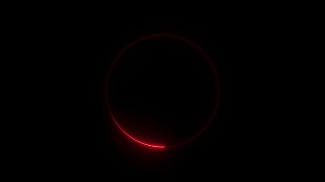 Glowing neon golden and blue circle loading animation with reflection on black background in retro style black background motion animation 4k video...