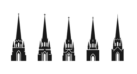 Fototapeta premium Gothic Church Spires Silhouette Collection