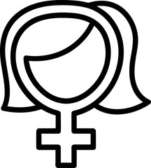 Female Symbol Icon Outline Vector Illustration © Fahri