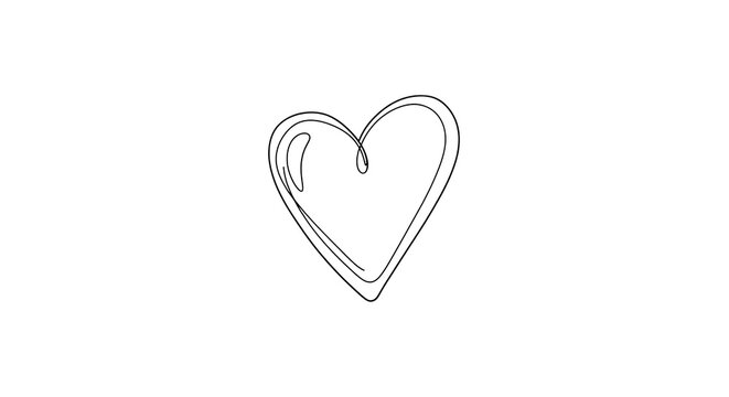 Minimalist line heart symbol on transparent background, isolated on a, transparent background, minimal, line transparent background