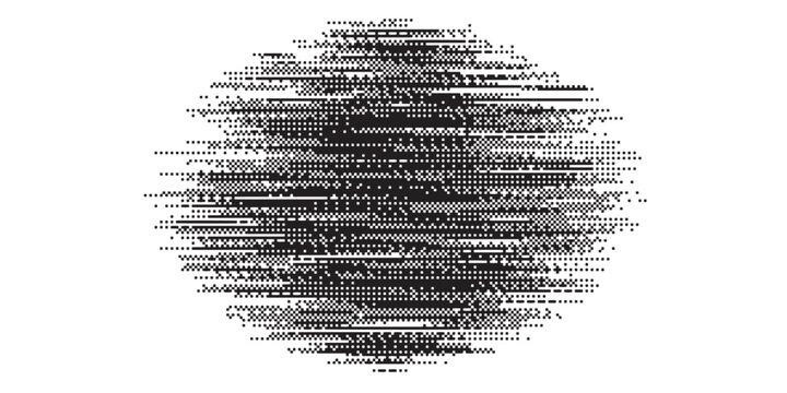 Abstract digital sphere composed of binary code.