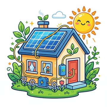 Cute Cartoon Renewable Energy.