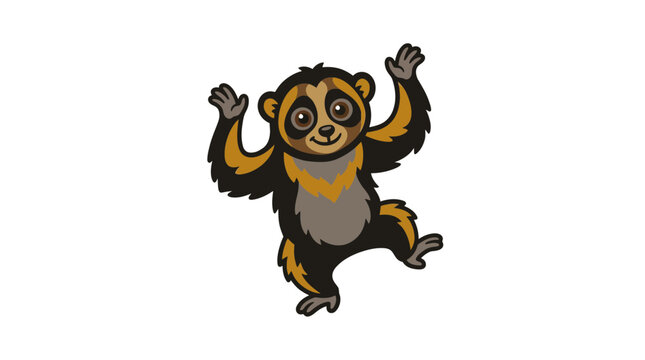 Cute Loris Character Dancing
