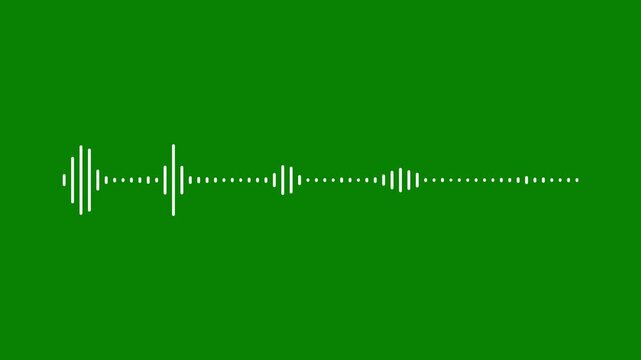 Audio visualiser White audio waveform spectrum animation on green background 4k animation video. White audio wave spectrum .white audio visualization effect