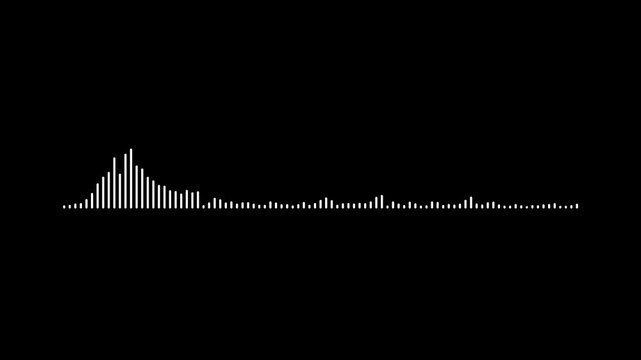 Minimal music sound wave icon animation. digital sound frequency spectrum visualizer, music equalizer lines, Sound wave audio spectrum black background,4k video