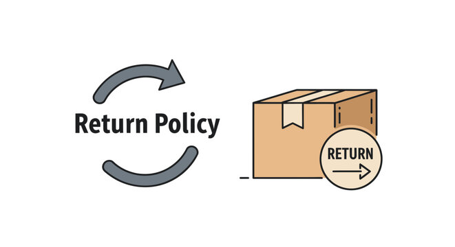 Return Policy - Package Box and Circular Arrow Icon